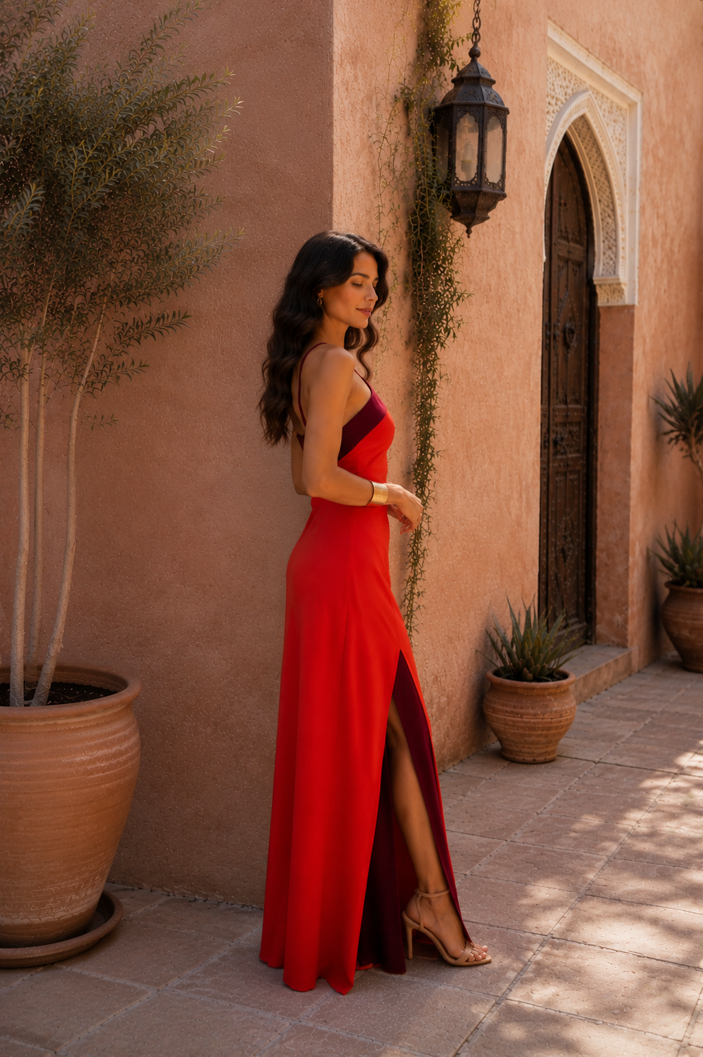 EVELINA | BOLD RED HALTER MAXI DRESS