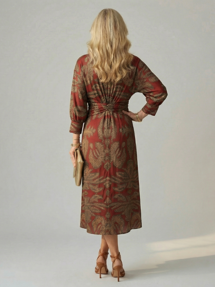 LUNE | NATURAL WRAP MIDI DRESS