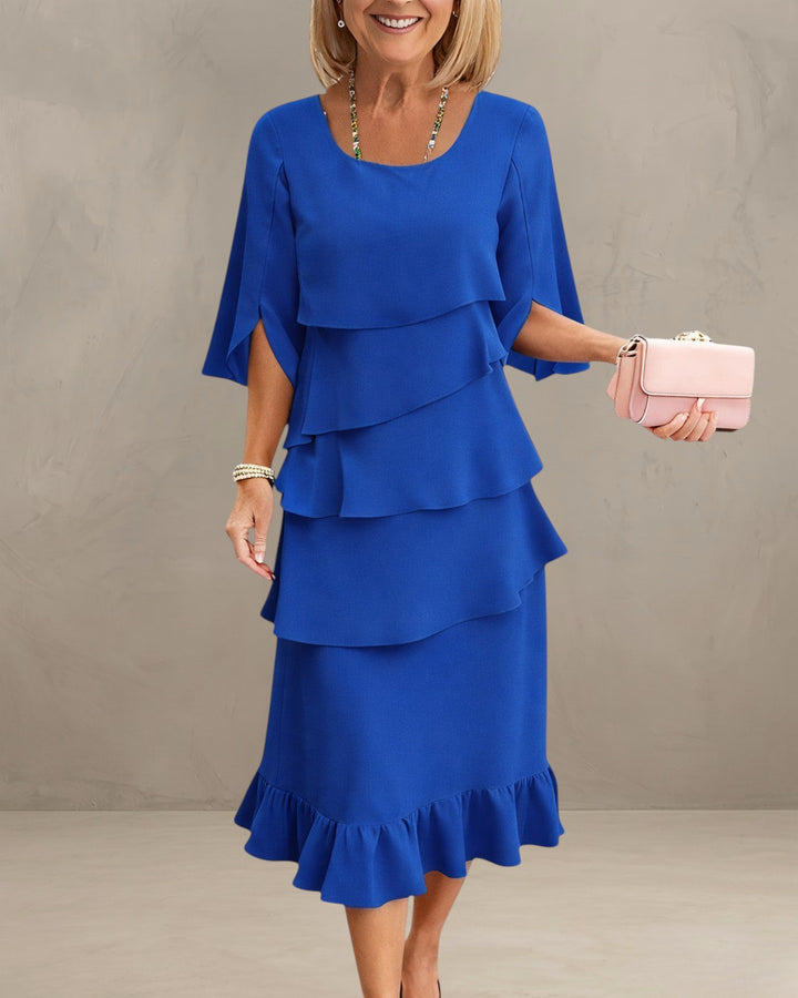 MARGARET | RUFFLE MIDI DRESS