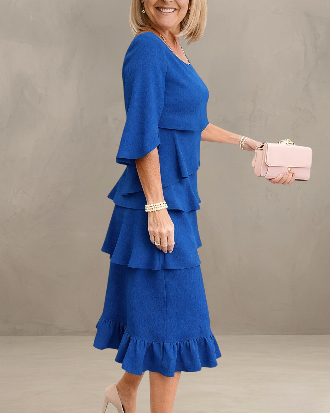 MARGARET | RUFFLE MIDI DRESS