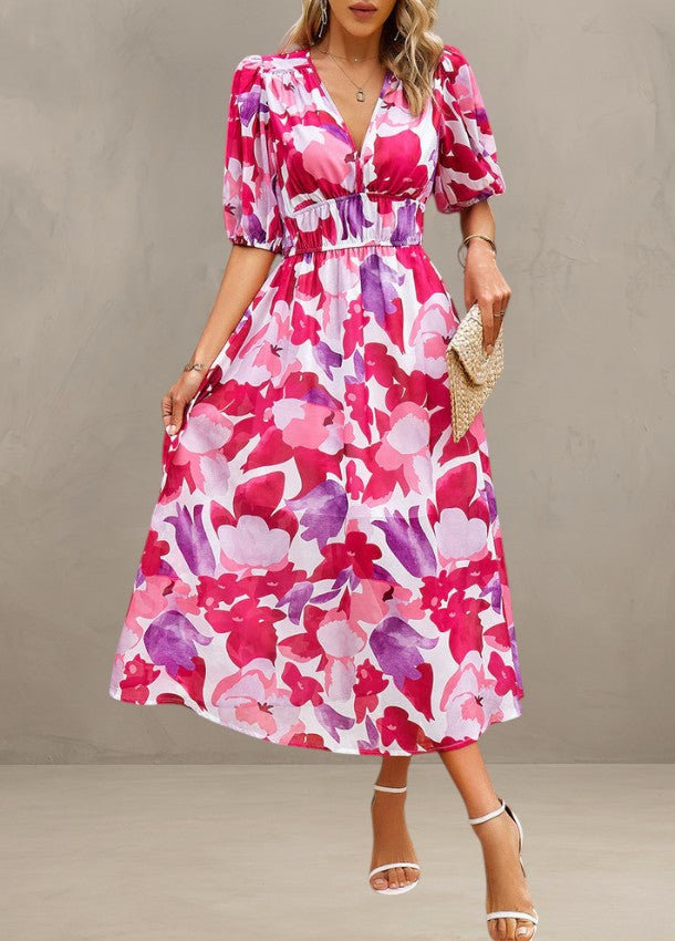 ASTELLA | FLATTERING FLORAL MIDI DRESS