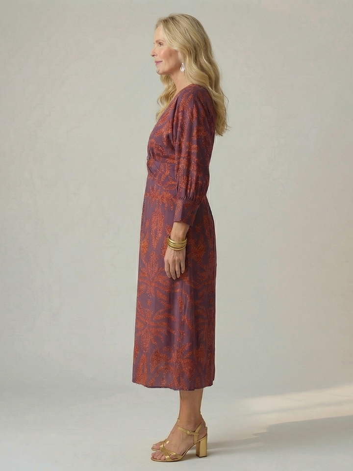 LUNE | NATURAL WRAP MIDI DRESS
