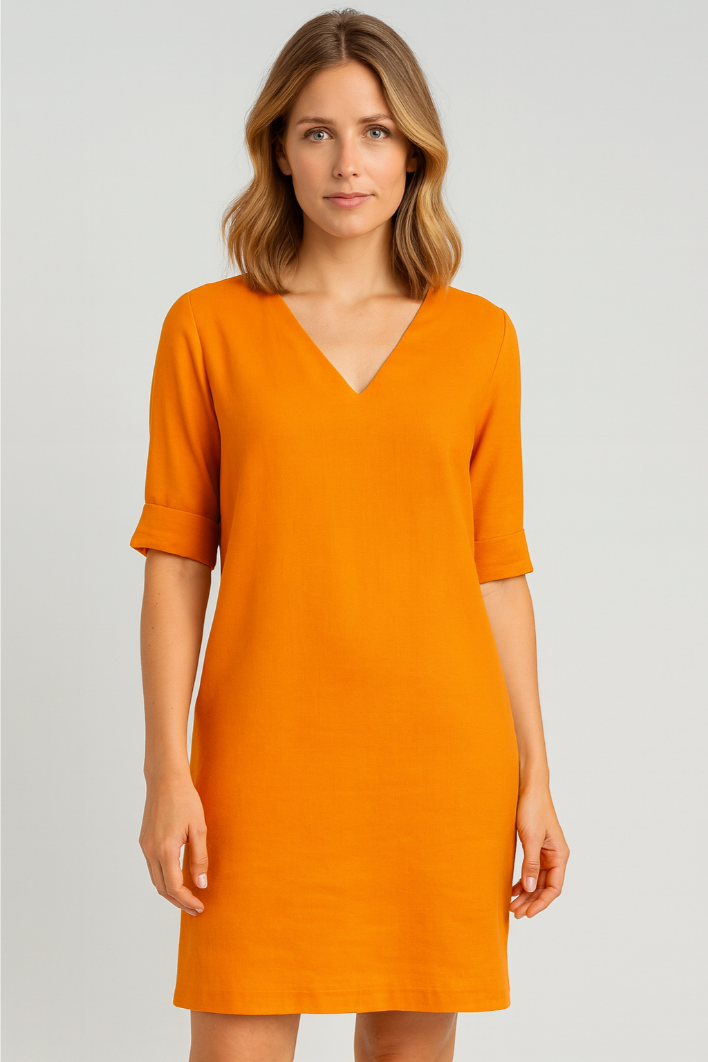 Women’s Dress – V-Neck Mini, Elegant & Versatile