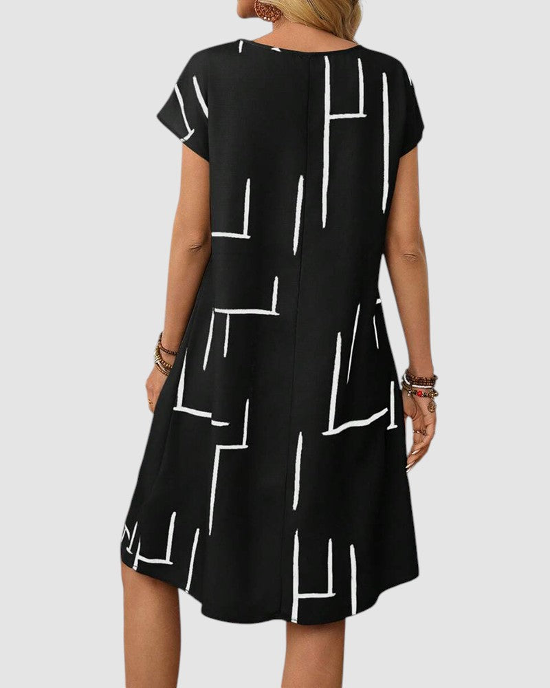 LAURETTA | STRIPED SHIFT DRESS