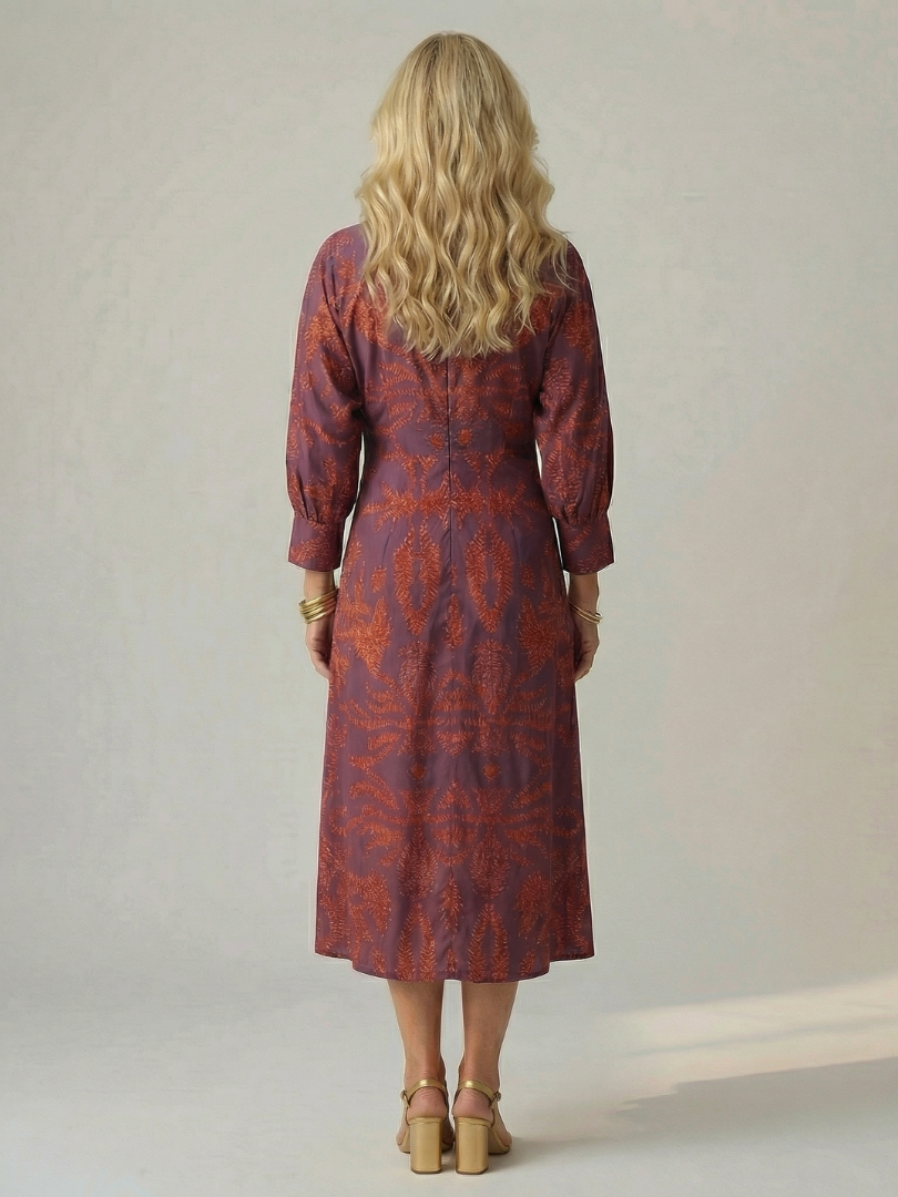 LUNE | NATURAL WRAP MIDI DRESS