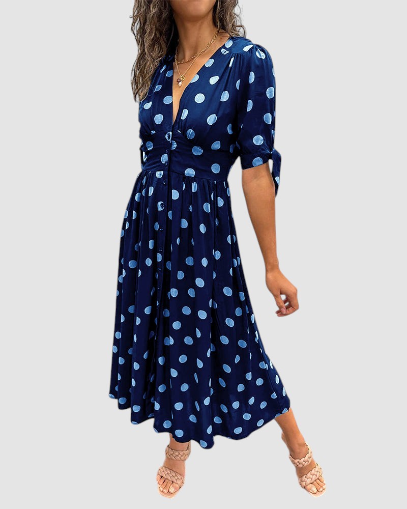 VICTORIA | POLKA DOT MIDI DRESS