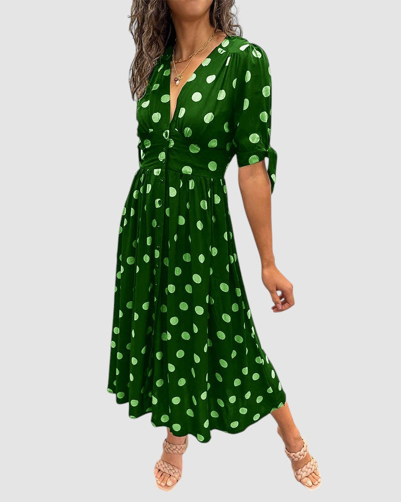 VICTORIA | POLKA DOT MIDI DRESS