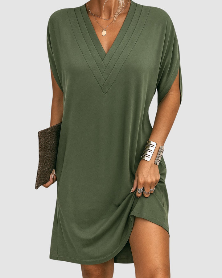 KATHLEEN | ELEGANT V-NECK MIDI DRESS
