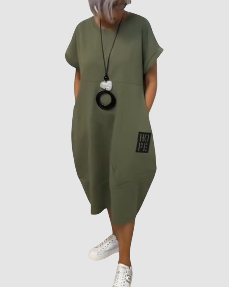 NOELLE | RELAXED POCKET MIDI DRESS