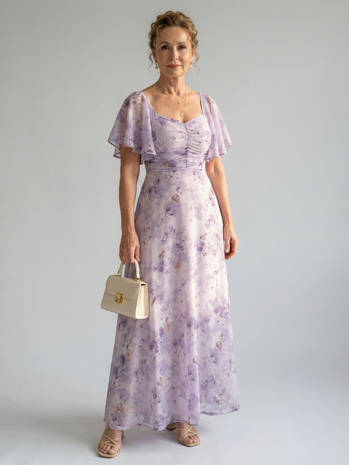 VAELIS | FLUTTER SLEEVE MIDI DRESS