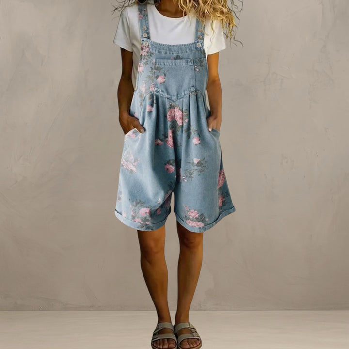 GIUDITTA | VINTAGE FLORAL DENIM JUMPSUIT