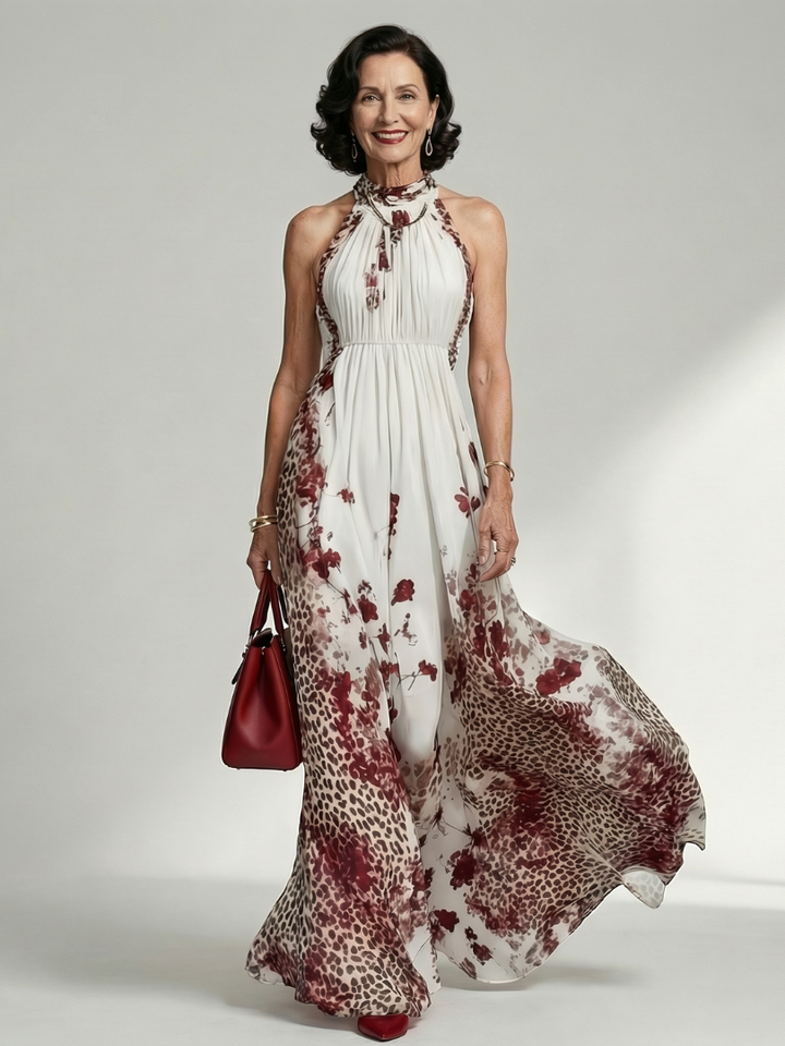 ORLUNE | PLEATED WHITE MAXI DRESS