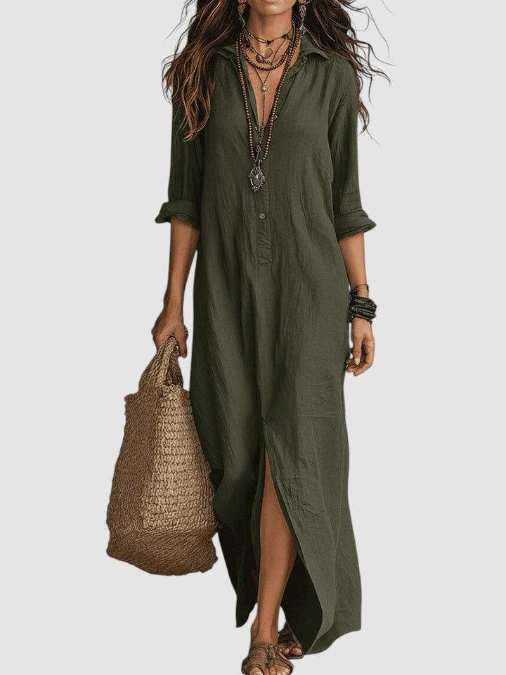 SOLINE | BUTTON MAXI DRESS