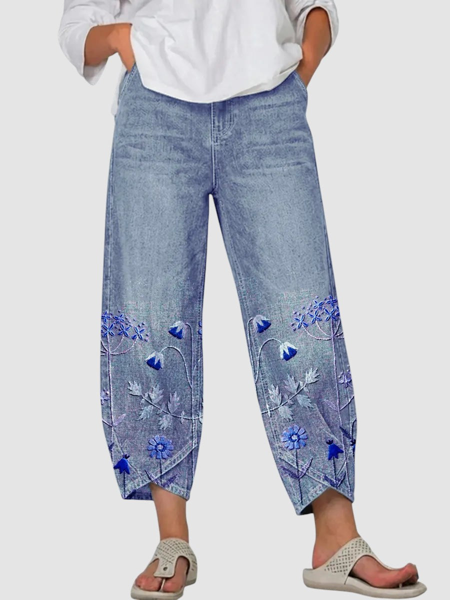 AVEN | EMBROIDERED COTTON TROUSERS