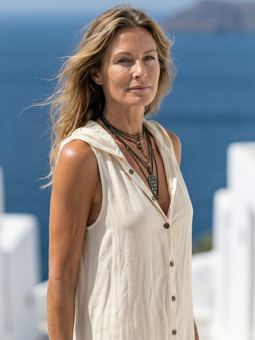 MARUNE | SLEEVELESS BUTTON FRONT HOODED MAXI DRESS