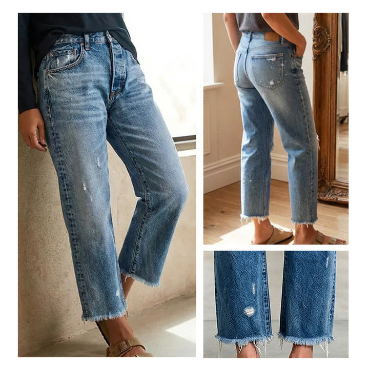 Amelia | Cropped Straight-Leg Jeans