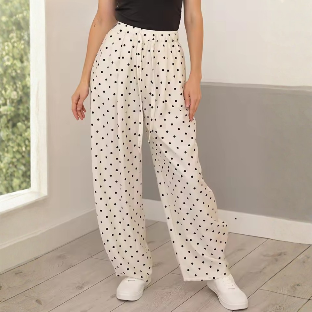 POLARA | POLKA DOT WIDE-LEG TROUSERS