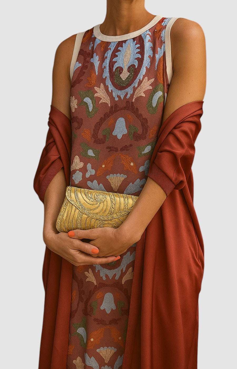 ELAINE | PRINTED MAXI DRESS & MATCHING VEST SET