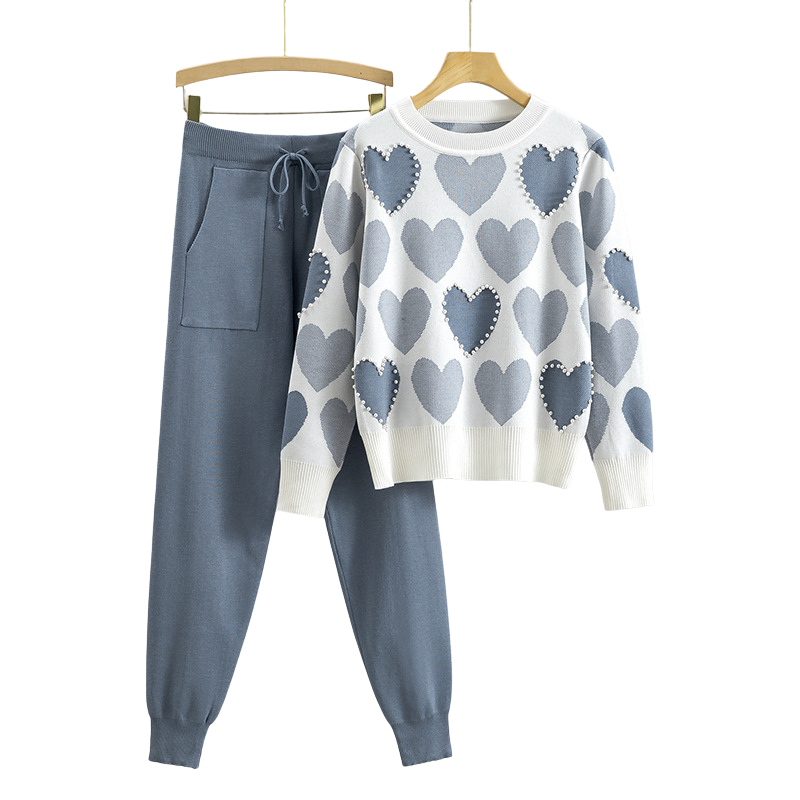 LILY | HEART PATTERN KNIT SET