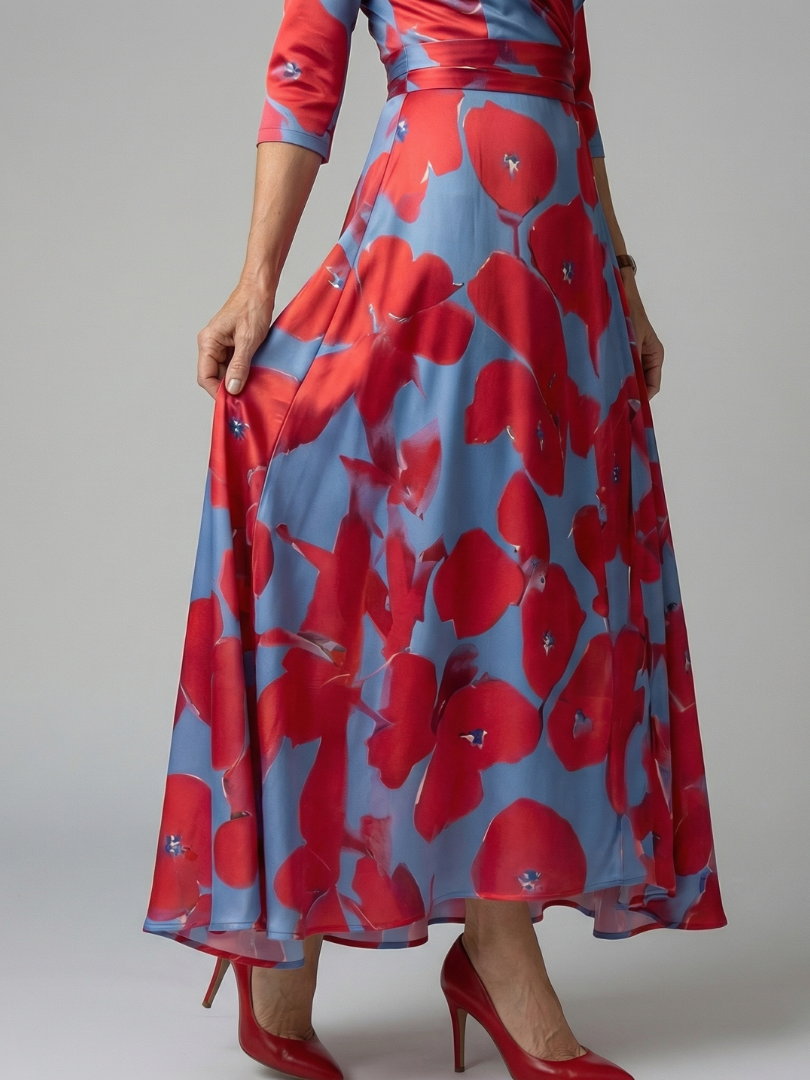 CELINE | CROSS-WRAP NECK MIDI DRESS