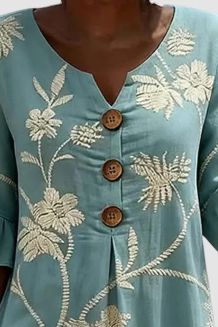 HARBOUR | EMBROIDERED BOTANICAL MIDI DRESS