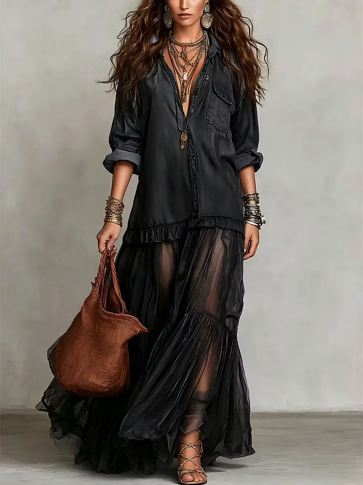 ALMA |  PATCHWORK MAXI DRESS