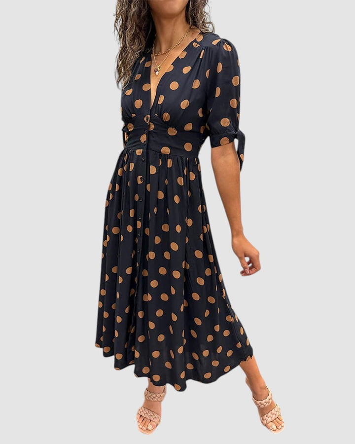 VICTORIA | POLKA DOT MIDI DRESS