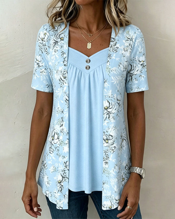 APRIL | FLORAL TWO-PIECE LOOK T-SHIRT