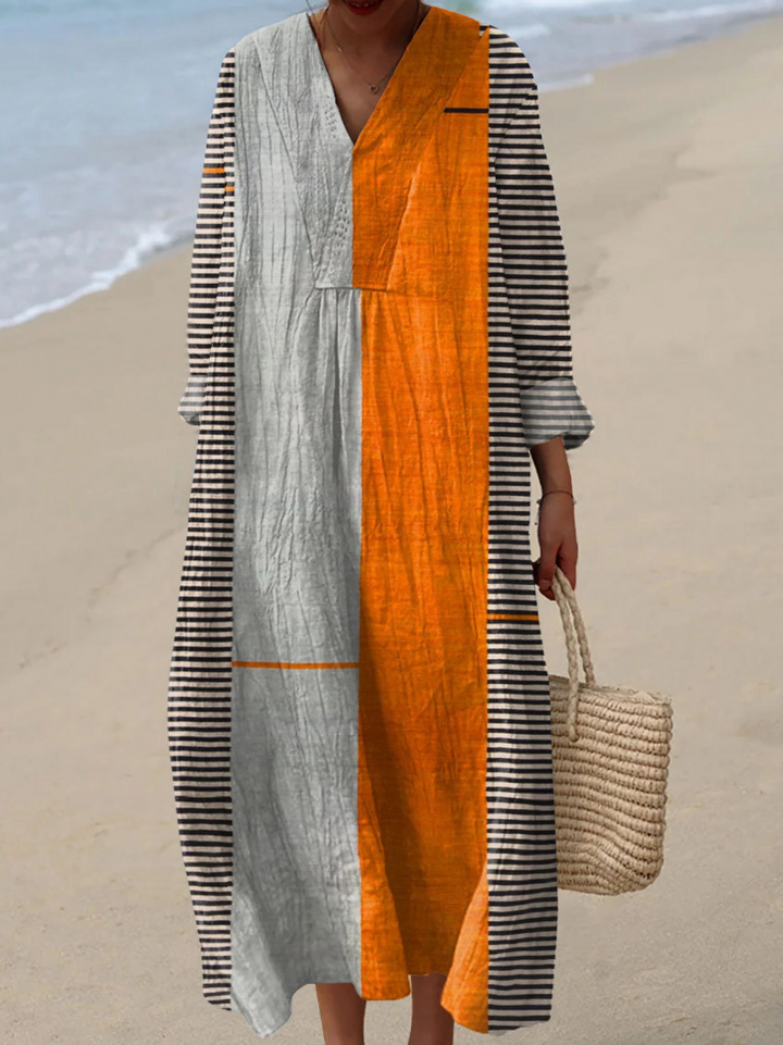 JADY | VINTAGE BOHO GEOMETRY ART PRINT CASUAL DRESS