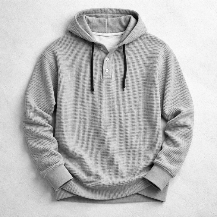 MATTHEW | WAFFLE KNIT HOODED PULLOVER
