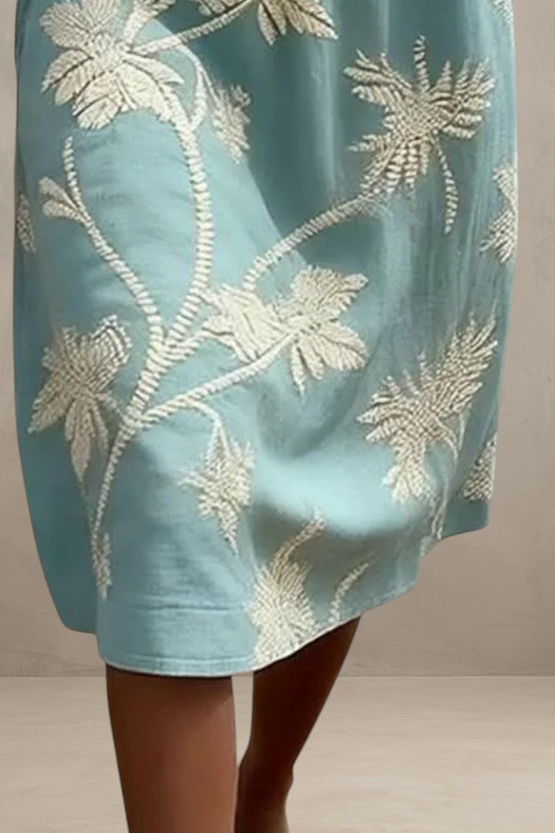HARBOUR | EMBROIDERED BOTANICAL MIDI DRESS