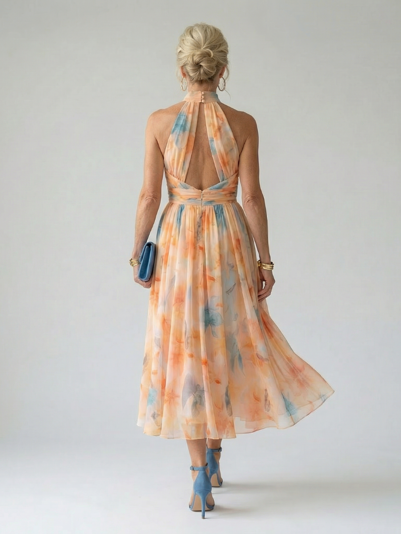 ELIN | SOFT HALTER MIDI DRESS