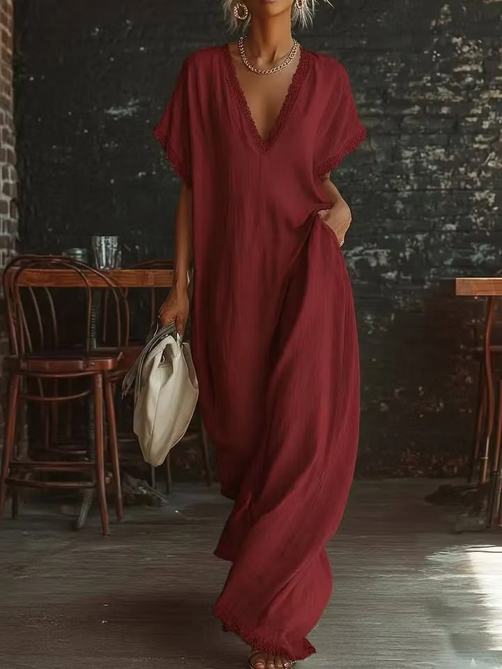 DOREEN | BOHEMIAN LACE COTTON MAXI DRESS