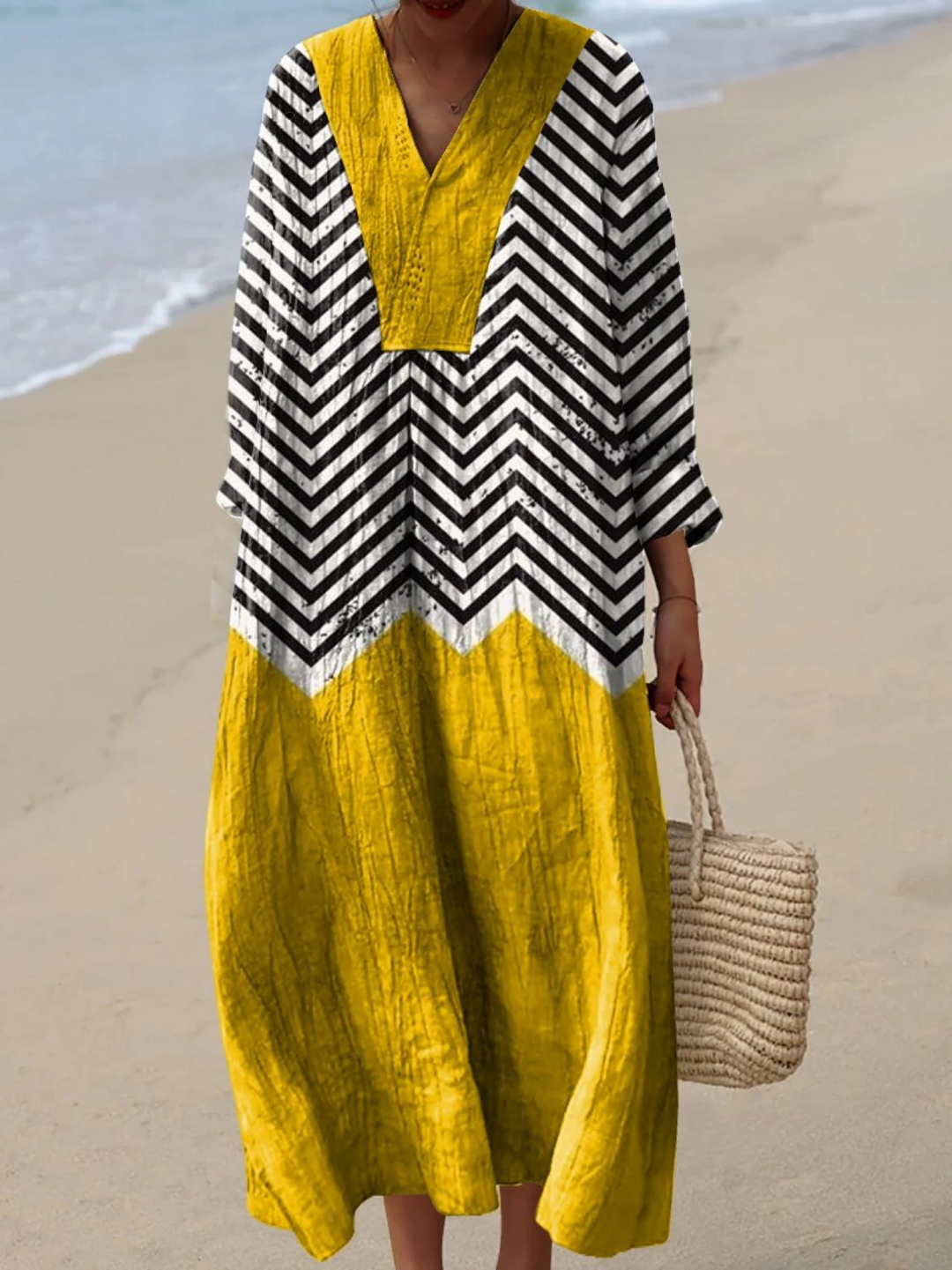 STACY | IRREGULAR GEOMETRIC ART PRINT DRESS