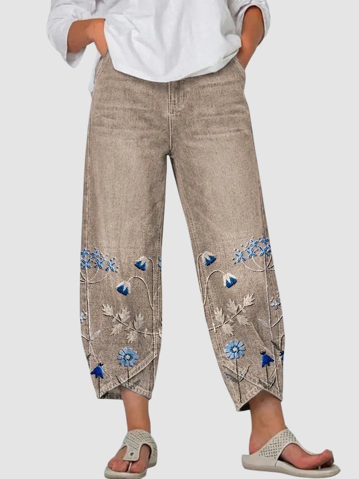 AVEN | EMBROIDERED COTTON TROUSERS