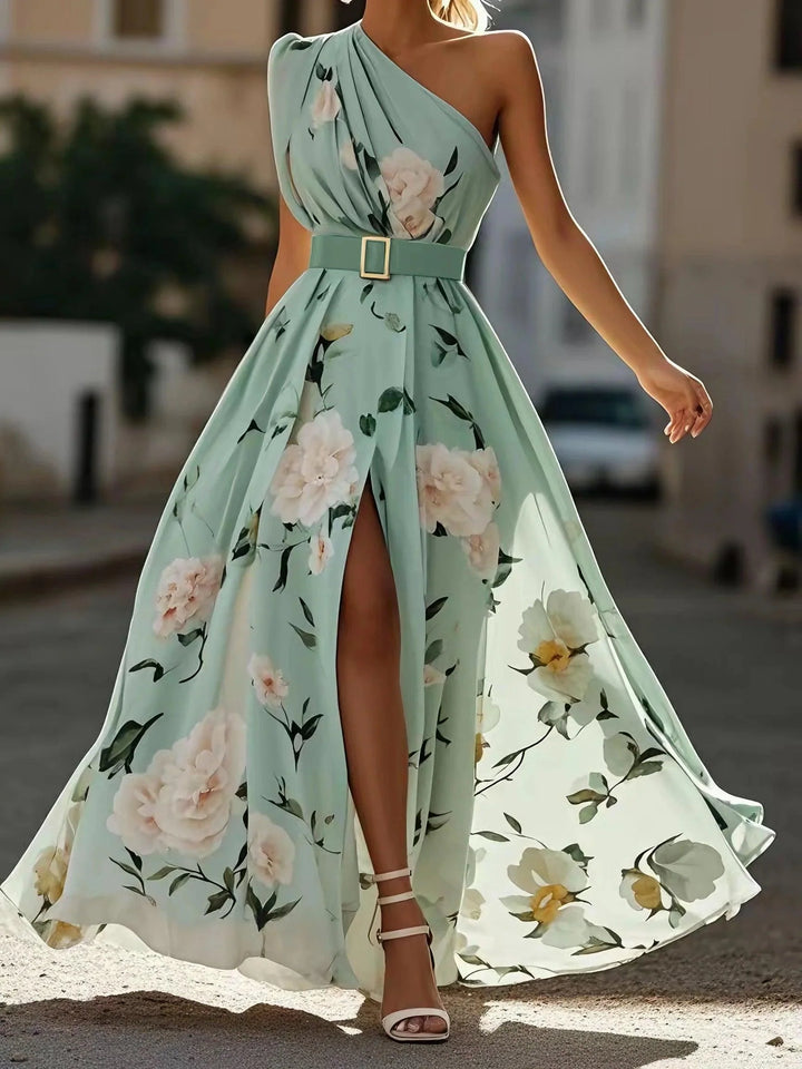 PHYLLIS | ONE-SHOULDER CHIFFON MAXI DRESS