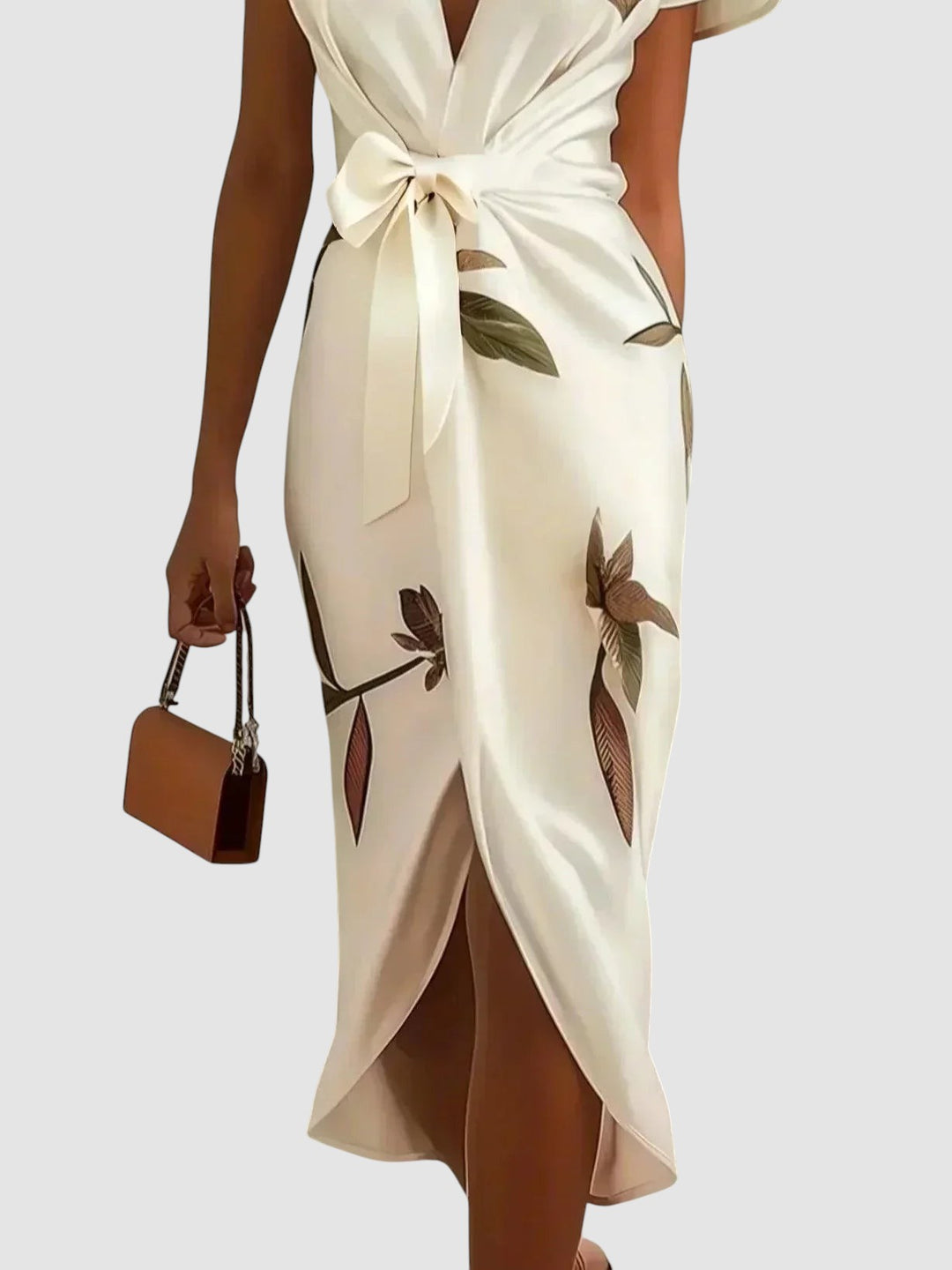 LINDA | FLORAL WRAP MIDI DRESS