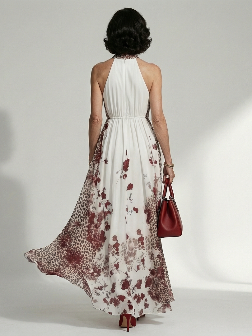 ORLUNE | PLEATED WHITE MAXI DRESS