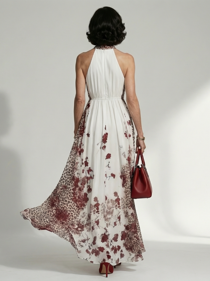 ORLUNE | PLEATED WHITE MAXI DRESS