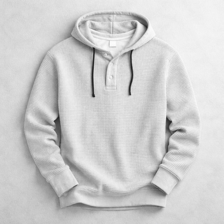 MATTHEW | WAFFLE KNIT HOODED PULLOVER