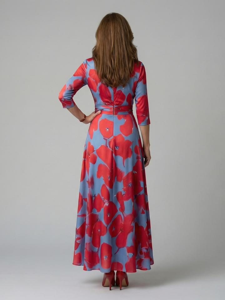CELINE | CROSS-WRAP NECK MIDI DRESS