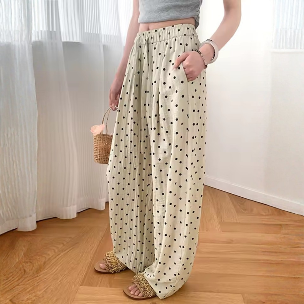 POLARA | POLKA DOT WIDE-LEG TROUSERS