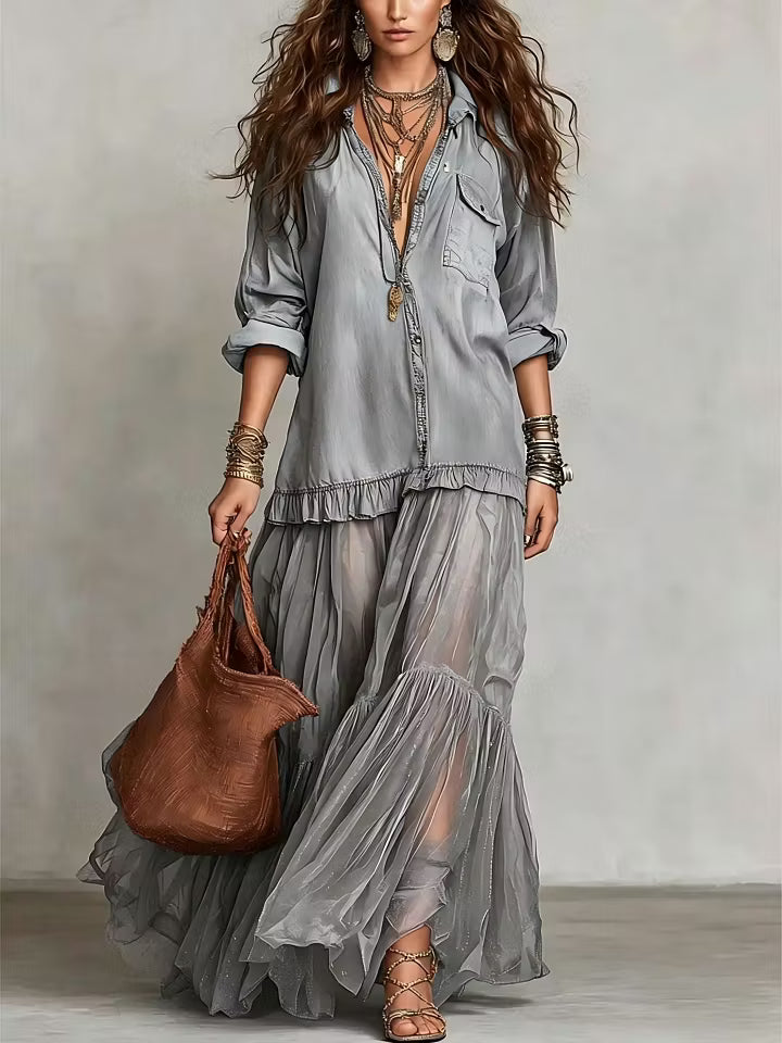 ALMA |  PATCHWORK MAXI DRESS