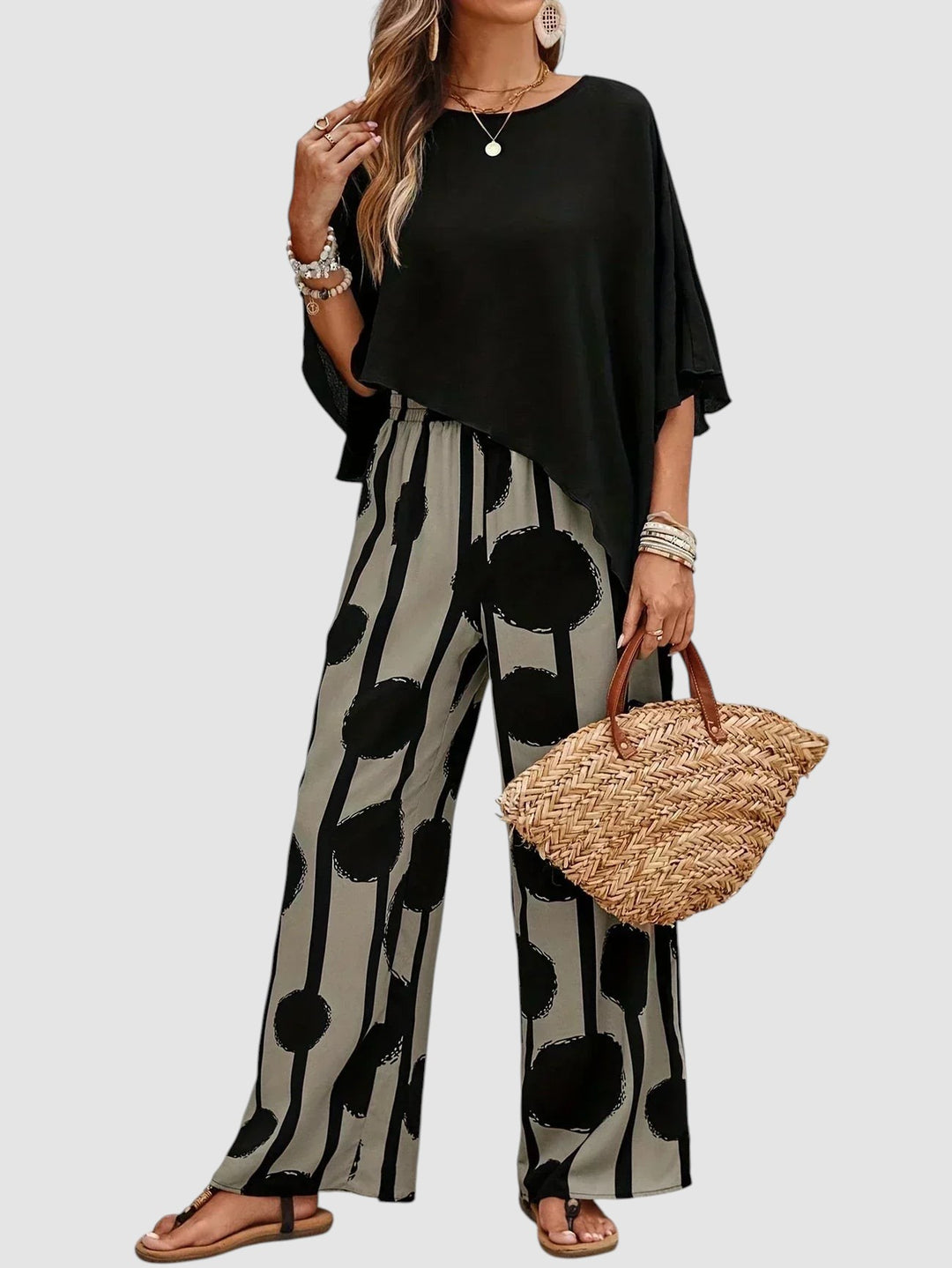 SABRIA | PRINTED WIDE LEG TWO PIECE SET