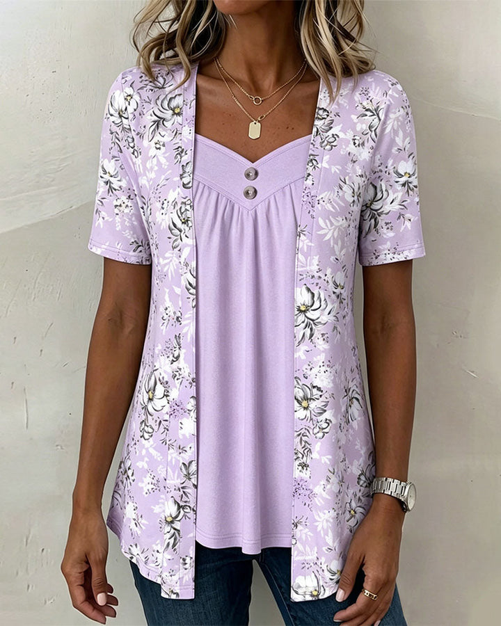 APRIL | FLORAL TWO-PIECE LOOK T-SHIRT
