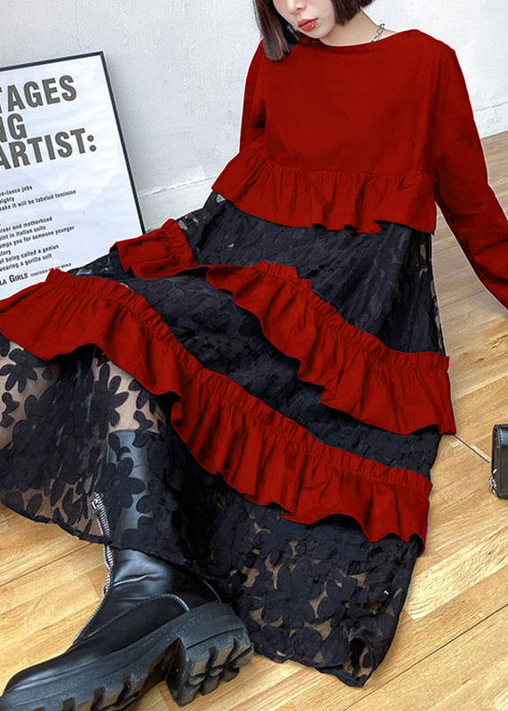 ELARA | RUFFLE LACE DRESS