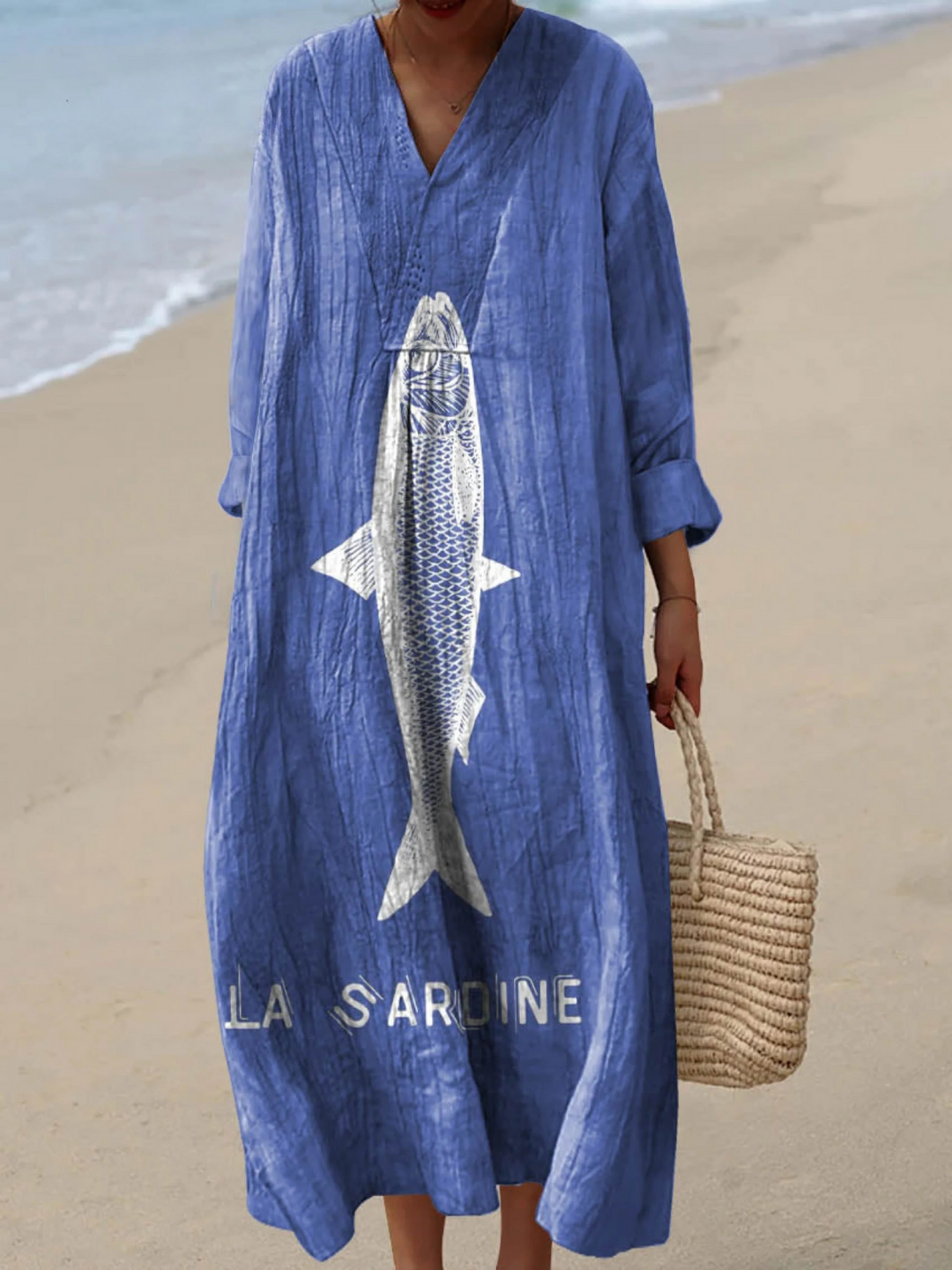JUDY | FUNNY SARDINE PATTERN ART PRINT DRESS