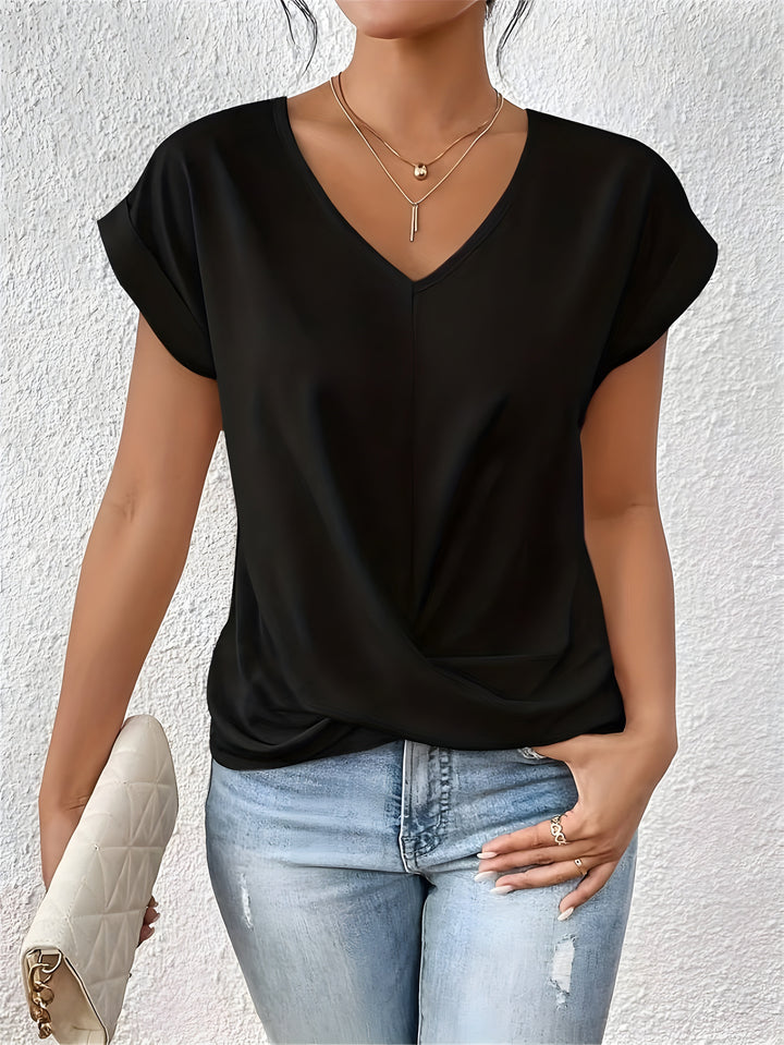 MAYA – V-NECK TOP WITH TWIST DETAIL