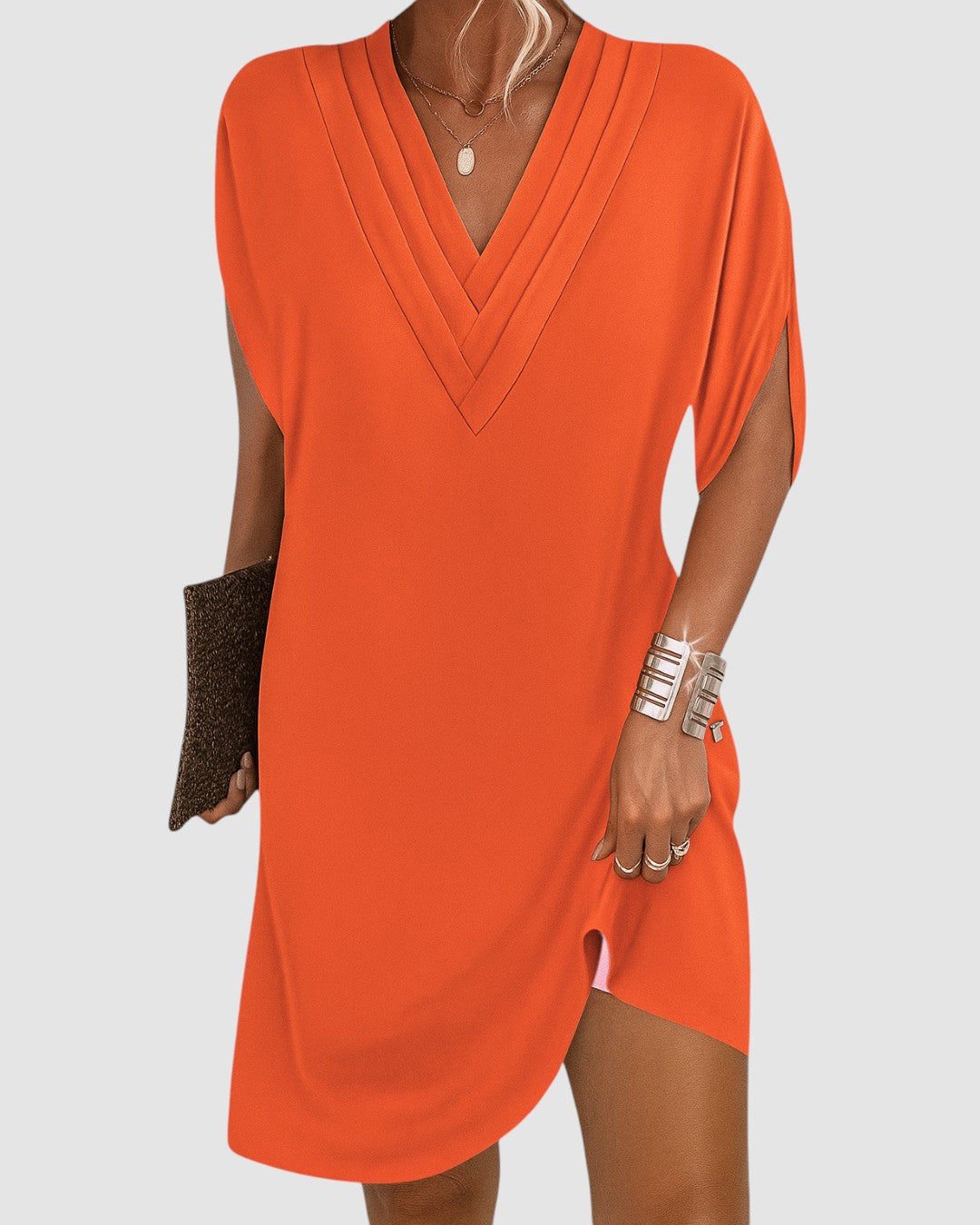 KATHLEEN | ELEGANT V-NECK MIDI DRESS