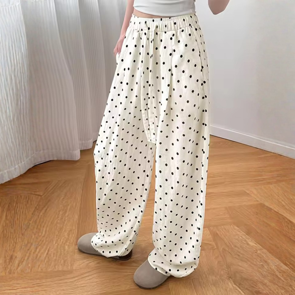 POLARA | POLKA DOT WIDE-LEG TROUSERS